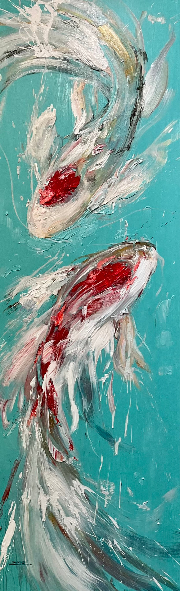 Dancing in turquoise waters 02, 215x63cm