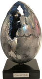 SILVER EGG, H 36cm